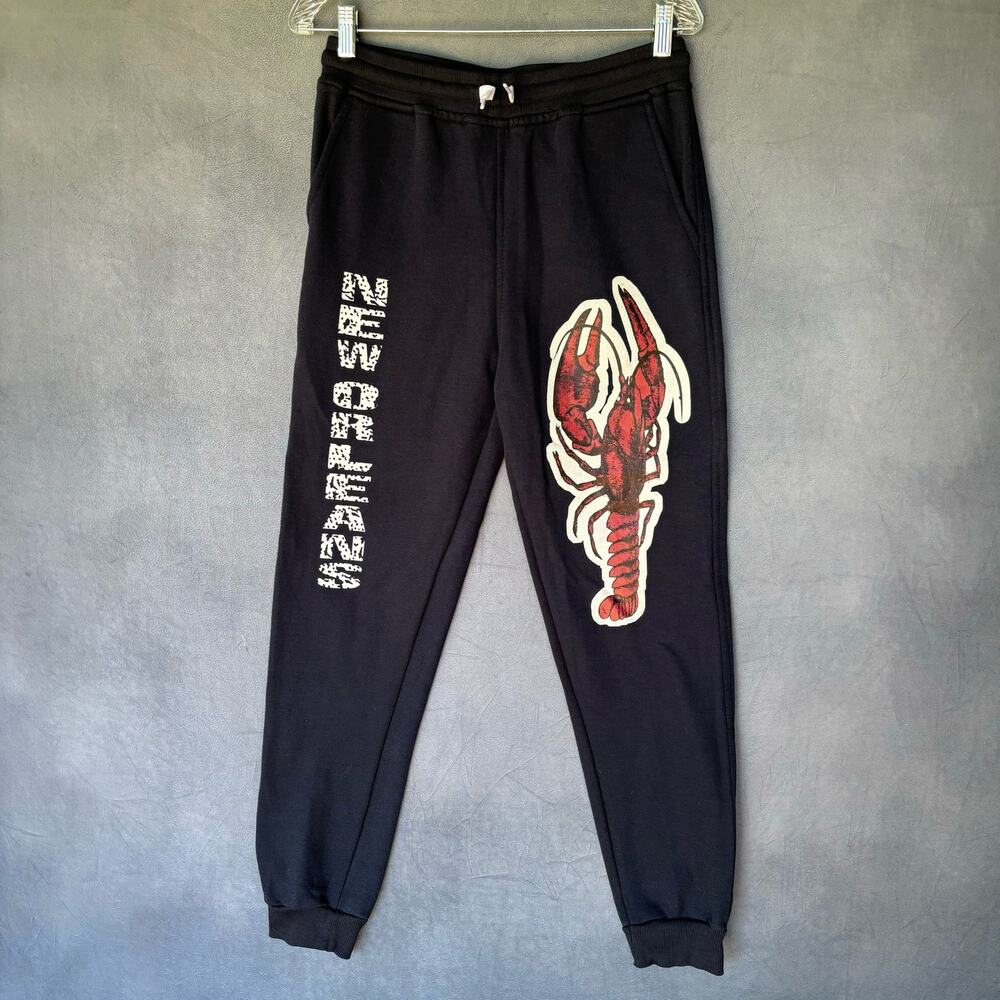 Nola Crawdad Jogger Sweatpants Men's Small New Orleans Graphic Print Spellout